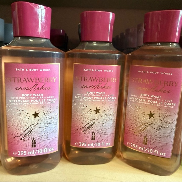 Bath & Body Works Other - Bath & Body Works Strawberry Snowflakes Pink Body Wash X3